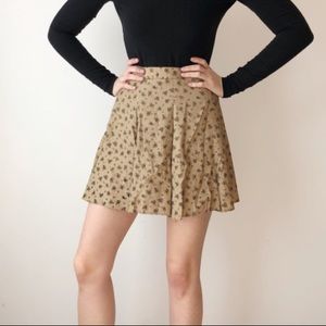 Vintage floral button mini skirt